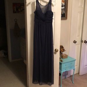 Navy blue floor length dress